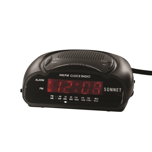 Sonnet 1662B Alarm Clock with Battery Backup, Black